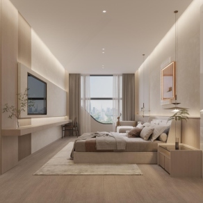 现代酒店客房3D模型下载